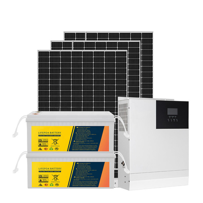 3KW مجموعة النظام الشمسي المنزلي خارج الشبكة 50 هرتز 60 هرتز MPPT 110-250 فولت