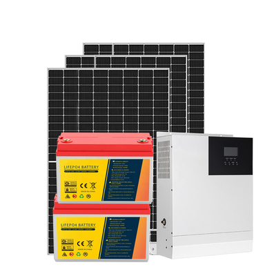 3KW مجموعة النظام الشمسي المنزلي خارج الشبكة 50 هرتز 60 هرتز MPPT 110-250 فولت