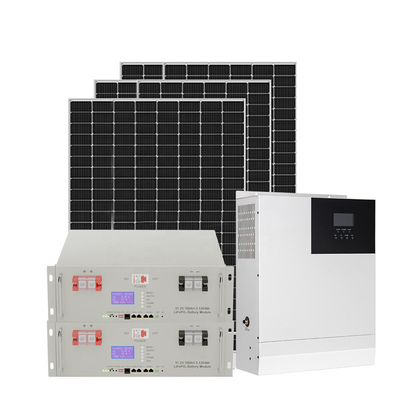 6KW 5KW نظام الطاقة الشمسية خارج الشبكة نظام الطاقة الشمسية الكهروضوئية مع البطارية