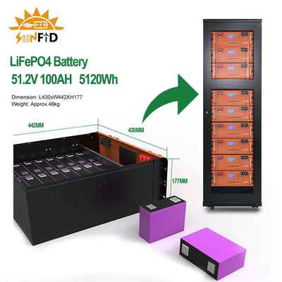 تخزين بطارية 10kwh 400ah لأنظمة الطاقة الشمسية المنزلية Lifepo4 300ah نظام تخزين الألواح الشمسية
