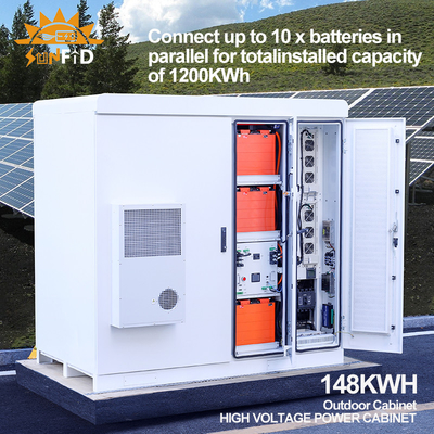 أنظمة تخزين البطاريات الشمسية التجارية 384V 192V 96V 148KWH