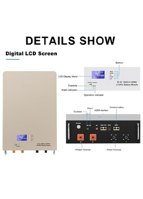 بطارية ليثيوم LiFePO4 Powerwall 48V 100ah 5KWh مثبتة على الحائط
