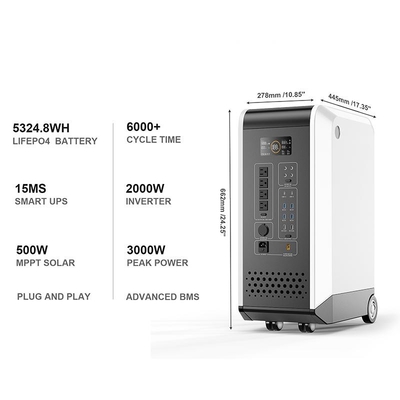 محطة الطاقة الشمسية المحمولة مولد LiFePO4 2000w قوة البنك